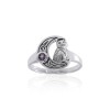 Anneau de lune de chat d’améthyste, Sterling Anneau de lune de chat d’améthyste, Sterling