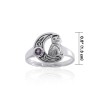 Anneau de lune de chat d’améthyste, Sterling Anneau de lune de chat d’améthyste, Sterling