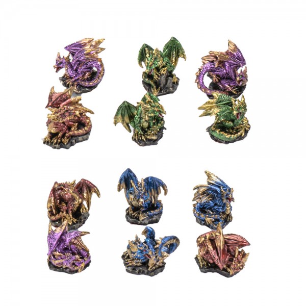 Set of 12 Colorful Dragons