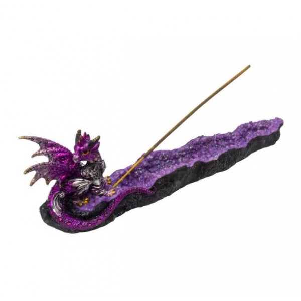Purple Crystal Dragon Incense Holder