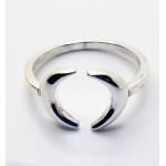 Double Moon Ring, Sterling