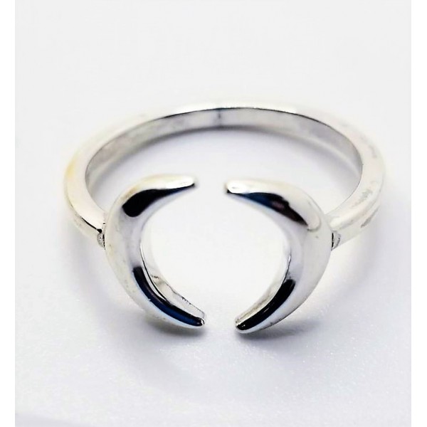 Double Moon Ring, Sterling