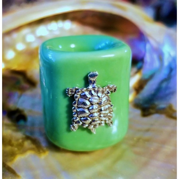 Mini Chime Candle Holder: Green Turtle
