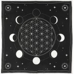 Moon Phase Flower Of Life Altar Cloth