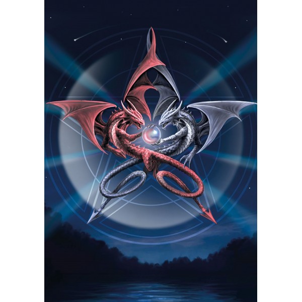 Greeting Card: Pentagram Dragons