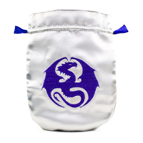 Sac de tarot dragon bleu et argent Sac de tarot dragon bleu et argent