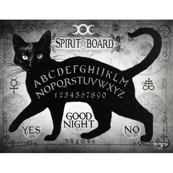 Canvas Art Print: Black Cat Spirit Board