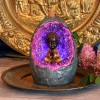 Brûleur d’encens à flux arrière en cristal Geode Buddha Brûleur d’encens à flux arrière en cristal Geode Buddha