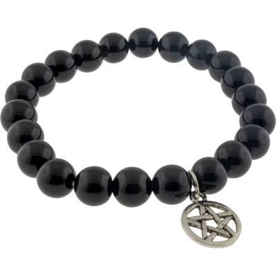Bracelet Pentacle Agate noir Bracelet Pentacle Agate noir