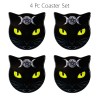 Black Cat Coaster Set Black Cat Coaster Set