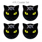 Black Cat Coaster Set