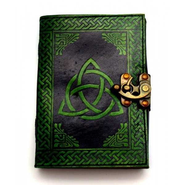 Triquetra Leather Journal, Green