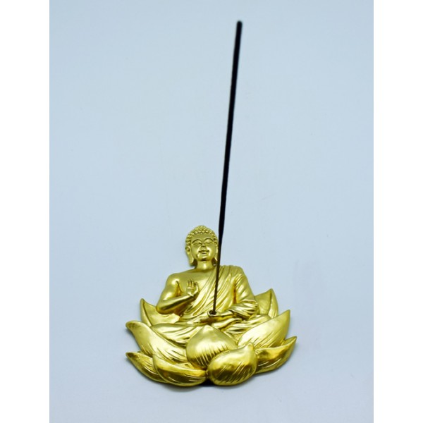 Support d’encens de Bouddha d’or