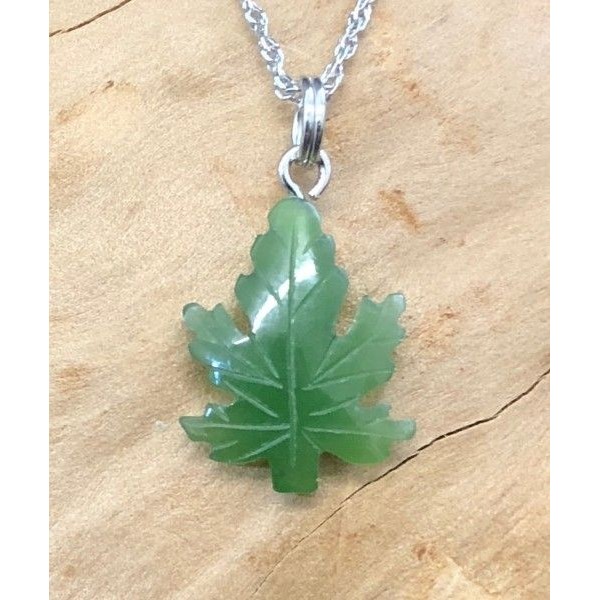 BC Jade - Maple Leaf Charm