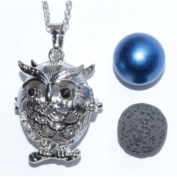 Owl Aroma Harmony Ball Necklace Set