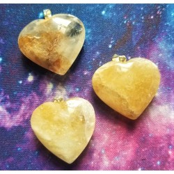 Golden Healer Quartz Heart Pendant