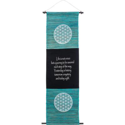 Flower Of Life Banner, Aqua Flower Of Life Banner, Aqua