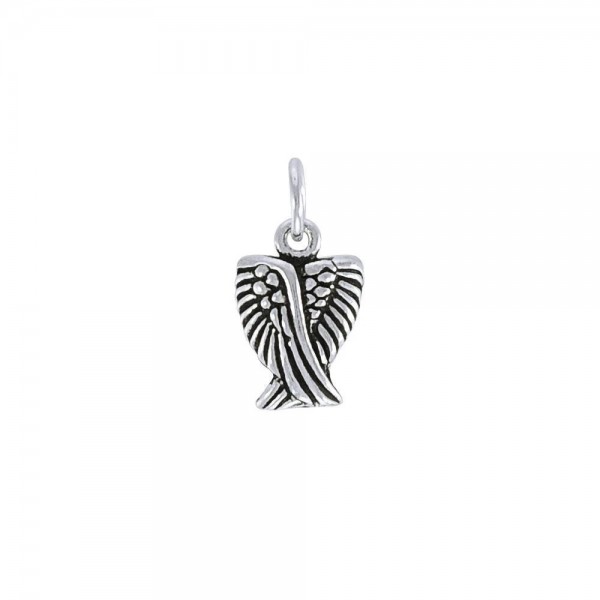 Double Angel Wing Charm, Sterling