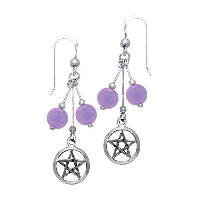 Boucles d’oreilles En pentacle améthyste, Sterling Boucles d’oreilles En pentacle améthyste, Sterling