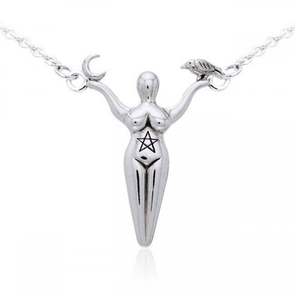 Wiccan Goddess Necklace, Sterling