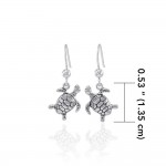 Sea Turtle Earrings, Sterling