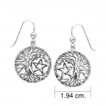 Boucles d’oreilles Tree Of Life Pentacle, Sterling