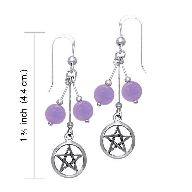 Boucles d’oreilles En pentacle améthyste, Sterling Boucles d’oreilles En pentacle améthyste, Sterling