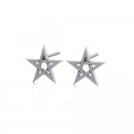 Pentagram Stud Earrings, Sterling