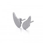 Angel Wing Post Earrings, Sterling