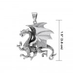 Clawing Dragon Pendant, Sterling