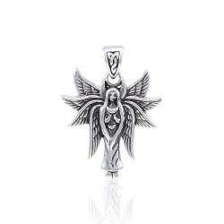 Winged Angel Pendant, Sterling