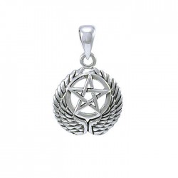 Winged Pentacle Pendant, Sterling, Small