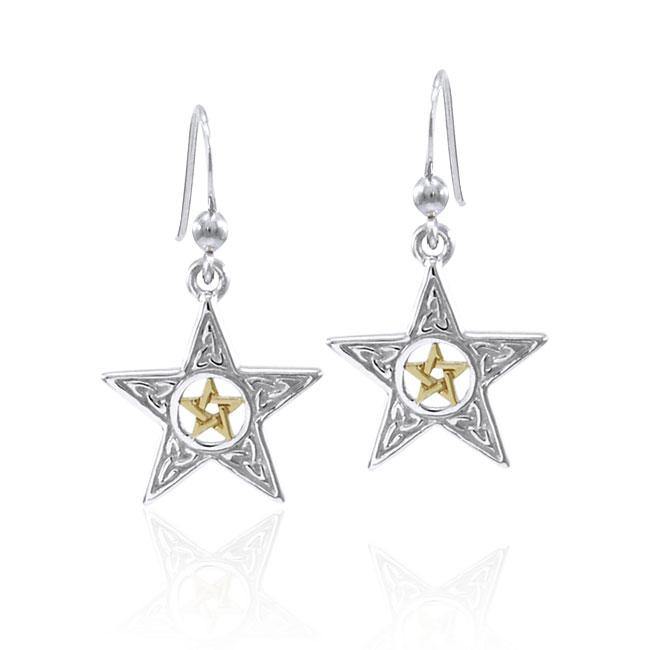 Double Star Earrings, Sterling
