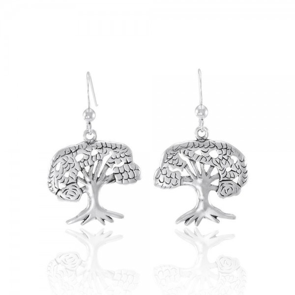 Boucles d’oreilles Tree Of Life, argent sterling