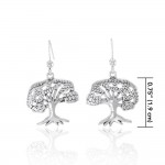 Boucles d’oreilles Tree Of Life, argent sterling
