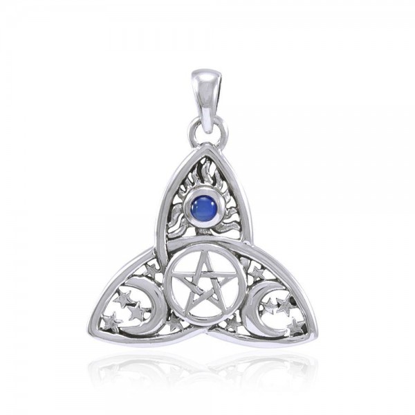Celestial Triquetra Pendant, Sapphire