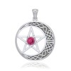 Pentacle de lune celtique, rubis Pentacle de lune celtique, rubis