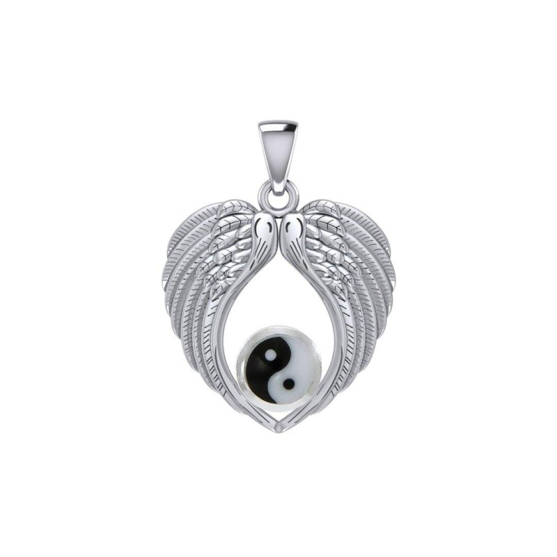 Yin Yang Angel Wing Pendentif, Sterling Yin Yang Angel Wing Pendentif, Sterling