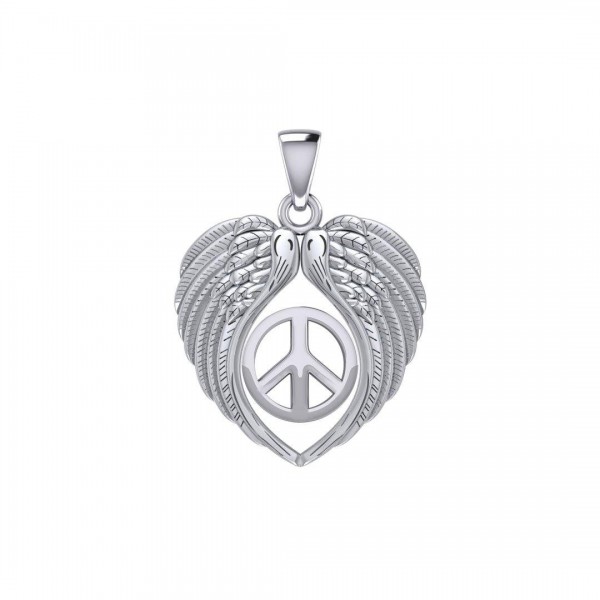 Peace Angel Wing Pendant, Sterling