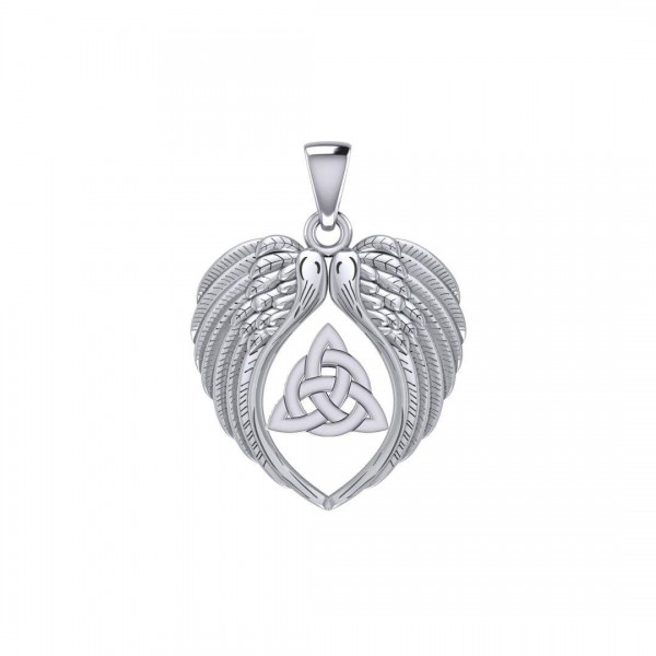 Triquetra  Angel Wings Pendant, Sterling
