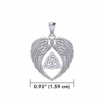 Triquetra  Angel Wings Pendant, Sterling