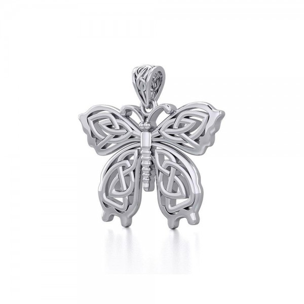 Celtic Butterfly Pendant, Lg, Sterling