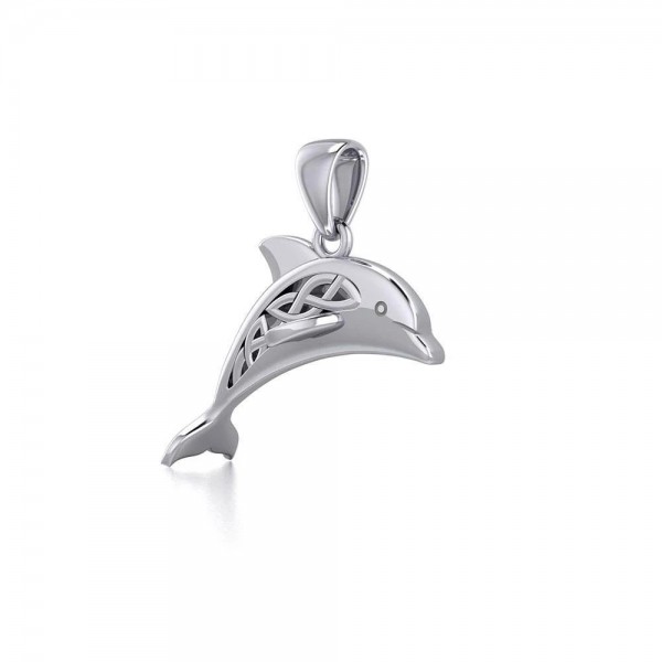Celtic Dolphin Pendant, Sterling