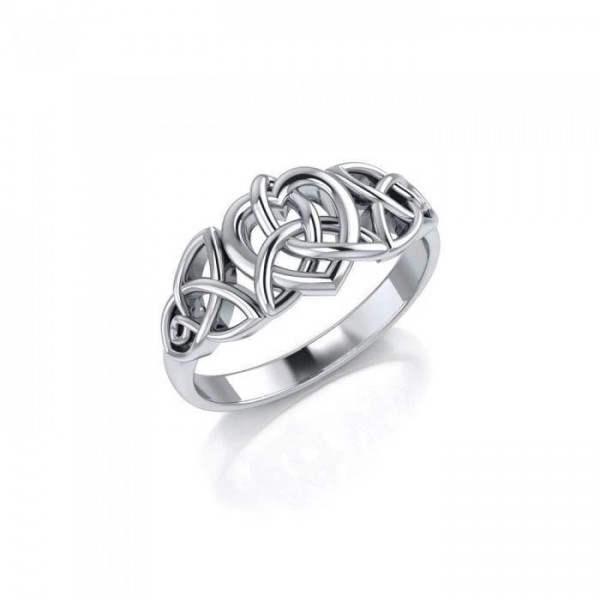 Celtic Triquetra Heart Ring, Sterling
