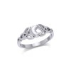 Celtic Moon Ring, Sterling Celtic Moon Ring, Sterling