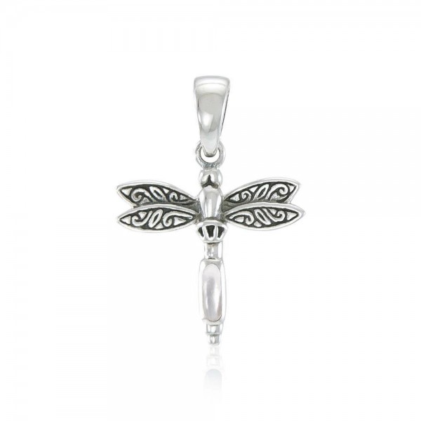 Dragonfly Charm, Sterling, Mother Of Pearl
