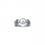 Peace Sign Ring, Sterling