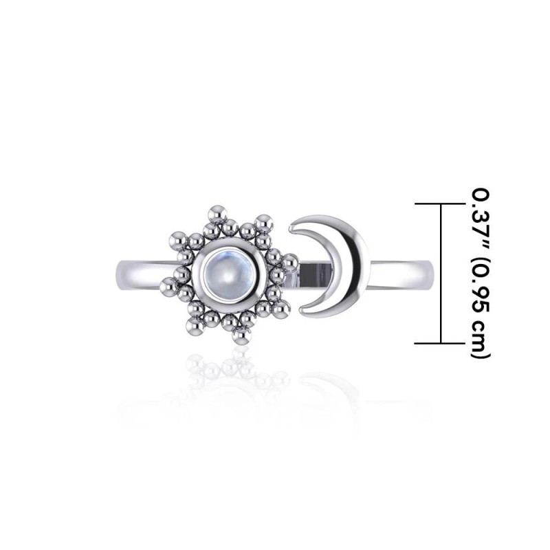 Anneau Soleil & Lune, Sterling & Pierre de Lune Anneau Soleil & Lune, Sterling & Pierre de Lune