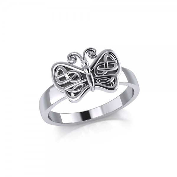 Celtic Knots Silver Butterfly Ring