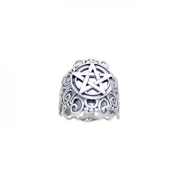 Scrollwork Pentacle Ring